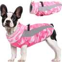 FUAMEY Dog Winter Jackets for Large Dogs,Dog Coat with Harness Built in,Waterproof Dogs Snowsuits Warm Pet Jacket Zip Up Fleece Cold Weather Coats Reflective Puppy Vest with Pocket Blue 3XL (Medium(chest:21in), pink)