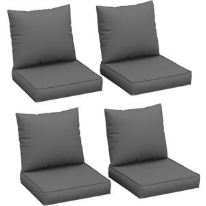 UDPATIO Outdoor Cushions for Patio Furniture, 4'' Replacement Cushions for Outdoor Sofa Bench, Water-Resistant Sectional Cushions, Grey (4 Seat/8 Pcs)