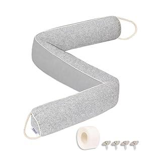 TORRAMI Under Door Draft Stoppers 36 Inch, Heavy Triangle Stop Draft Block Cold Air/ Wind/ Breeze Noise Blocker Door Sweeps Weather Stripping Bottom Seal Light Gray