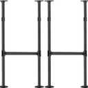 Industrial Pipe Table Leg for Bar Height Pub Table, H-Shape, Iron Base Legs Coffee Tables& End Tables,Desks,Nightstand - Vintage,Mid-Century Modern Aesthetic,38 Inch (2 Packs)
