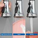 Hibbent Kitchen Faucet Head Replacement, NSF/ANSI/CAN 61 & CUPC Certified, 3 Function Pull Down Faucet Spray Nozzle - 15 Adapters Compatible with Moen, American Standard, Delta, Kohler - Chrome