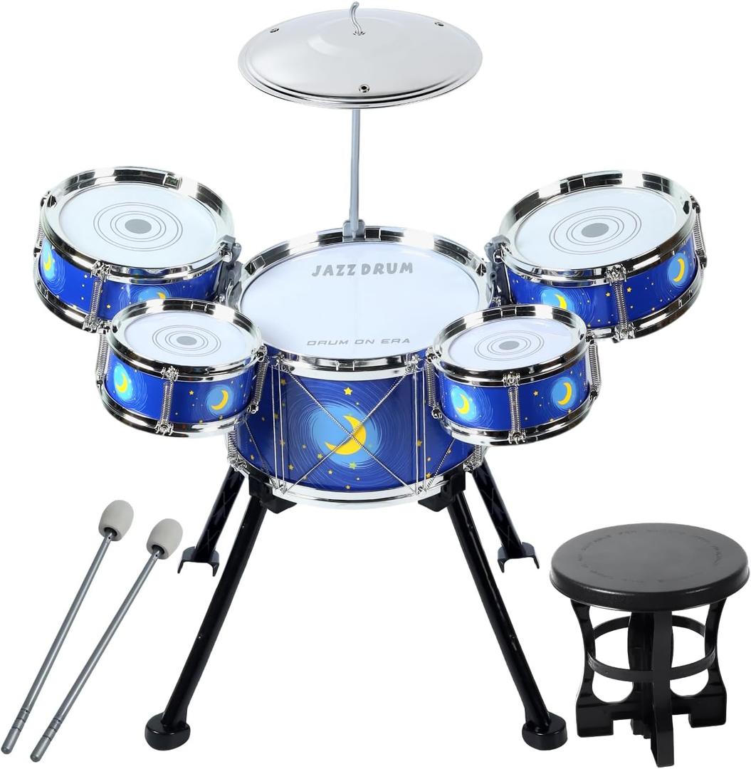 Drum Set for Toddlers 1-3 - Upgraded Kids Musical Toy for 3-5 Years Old Boys & Girls, Easy Assemble Instruments Gift for Birthday Xmas, Small