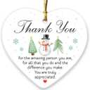 Thank You Christmas Ornaments 2025, Retirement Gifts for Women and Men, Ceramic Ornaments for Inspirational Christmas Decorations, Thank You Gifts for Friends, Nurses, Moms, Teachers