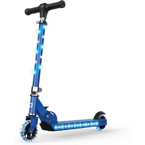 Jetson Jupiter Kids 2-Wheel Light-Up Kick Scooter, LED Lights on Handlebar, Stem, Wheels & Deck, Adjustable Handlebar, Rear Brake, Easy-Folding Mechanism, Ages 5+