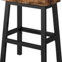 WINAZ Rustic Bar Stools, 24 Inch Barstools, Counter Height Stools with Footrest, Wooden Stool for Kitchen Island, Heavy Duty Backless Chair for Dining Table Farmhouse Outdoor 1 PC
