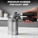 Easy Turn Smooth Edge Manual Can Opener, Hand Held Kitchen Gadget for Arthritis and Weak Hands, Effortless Rust-Proof Stainless Steel with Built-in Bottle Opener