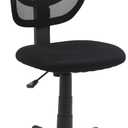 Amazon Basics Rolling Desk Chair, Adjustable, Low Back, Padded Seat, Breathable Mesh, Swivel, Black, 21.25" D x 22.5" W x 38" H