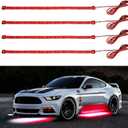 YM E-Bright LED Strip Light 30CM Waterproof for Car Motorcycles Decoration Vehicle Interior Exterior DRL Daytime Running Flexible DC12V,Red(Pack of 4)
