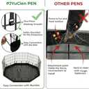 PJYuCien Dog Playpen with Bottom Pad - Metal Foldable Exercise Pen, 8 Panels 30" H x 24" W Indoor Outdoor Pet Fence Puppy Crate Kennel, Black