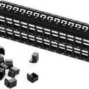 iwillink 48 Port Blank Keystone Patch Panel with Wall Mount Bracket, Versatile Vertical/Horizontal Installation, Includes Blank Keystone Inserts for Custom Configurations