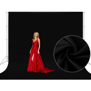 Aimosen 10x10 FT Black Backdrop Background for Photography, Large Photo Backdrop Curtain Drapes, High Density Polyester Fabric Screen for Party Portrait Photoshoots Booth Video Studio