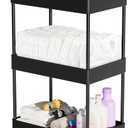 Diaper Caddy - Plastic Diaper Organizer for Nursery Essentials, Baby Organizers and Storage, Movable Cart for Changing Table & Crib, Baby Registry Search, Black