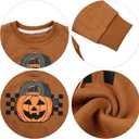Girl Boy Pumpkin Ghost Pullover Long Sleeve Cute Spooky Tops Halloween Sweatshirt (Orange)