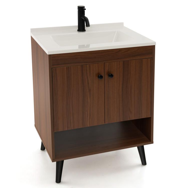 25 Inch Wooden Bathroom Storage Cabinet with Sink