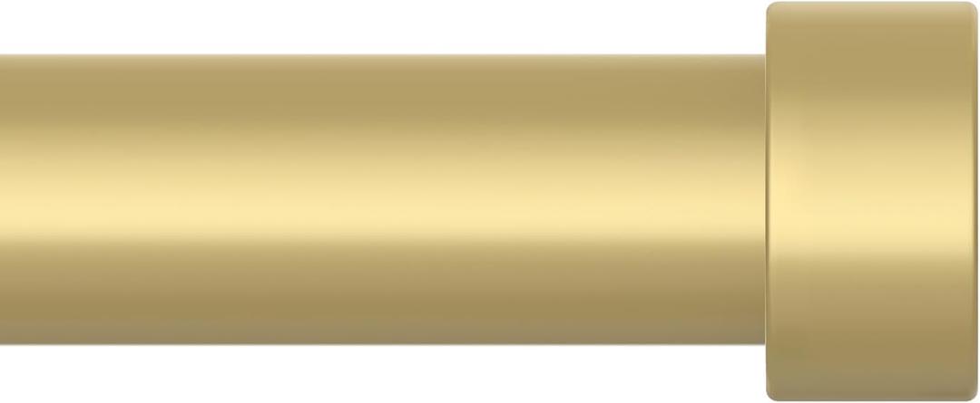 OLV Gold Curtain Rods for Windows 48 to 84 Inch, Adjustable Heavy Duty Decorative 1 Inch Diameter Curtain Rod with Modern End Cap Design, Easy Install Drapery Pole for Living Room, Bedroom, Kitchen (36''-88'' (1 Pack))