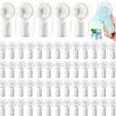 Glooglitter 80 Pcs Mini Portable Fans Bulk Handheld Battery Operated Fan with Lanyard, Cooling Lightweight Pocket Personal Fans for Wedding Birthday Summer Outdoor Use (White), about 6 x 3 inches
