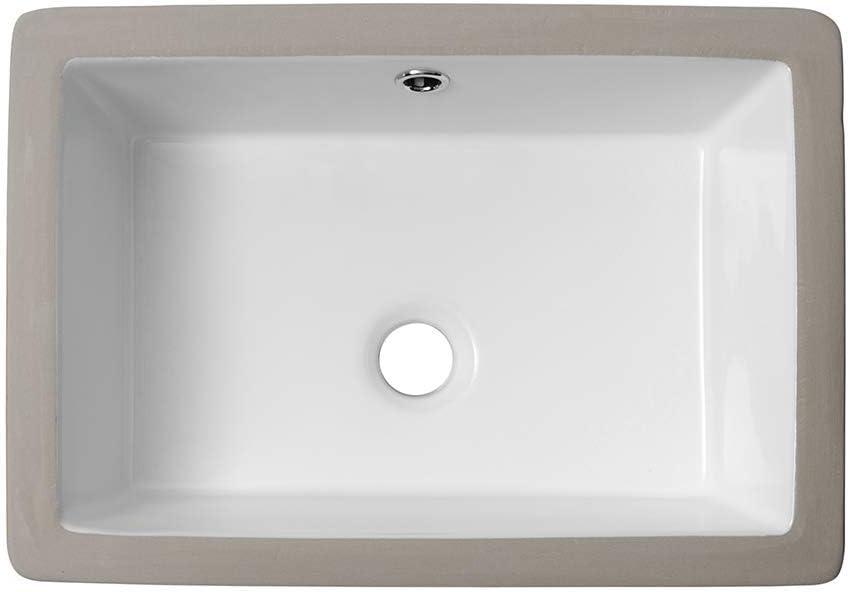 Lordear Undermount Bathroom Sink 17x12 Inch Bathroom Vanity Sinks Undermount Rectangle Pure White Porcelain Ceramic Bath Lavatory Vanity Sink Basin with Overflow