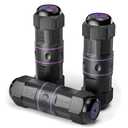 VCELINK Waterproof RJ45 Coupler IP68 Short Profile, Cat6/Cat5E/Cat5 Waterproof Ethernet Connector Shielded, Outdoor Network LAN Cable Extender PoE, 3.23in (Purple-3 Pack) (Versatile - 3.64" Module)