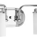 Progress Lighting Glide Collection 2-Light Etched Opal Glass Coastal Bath Vanity Light Polished Chrome