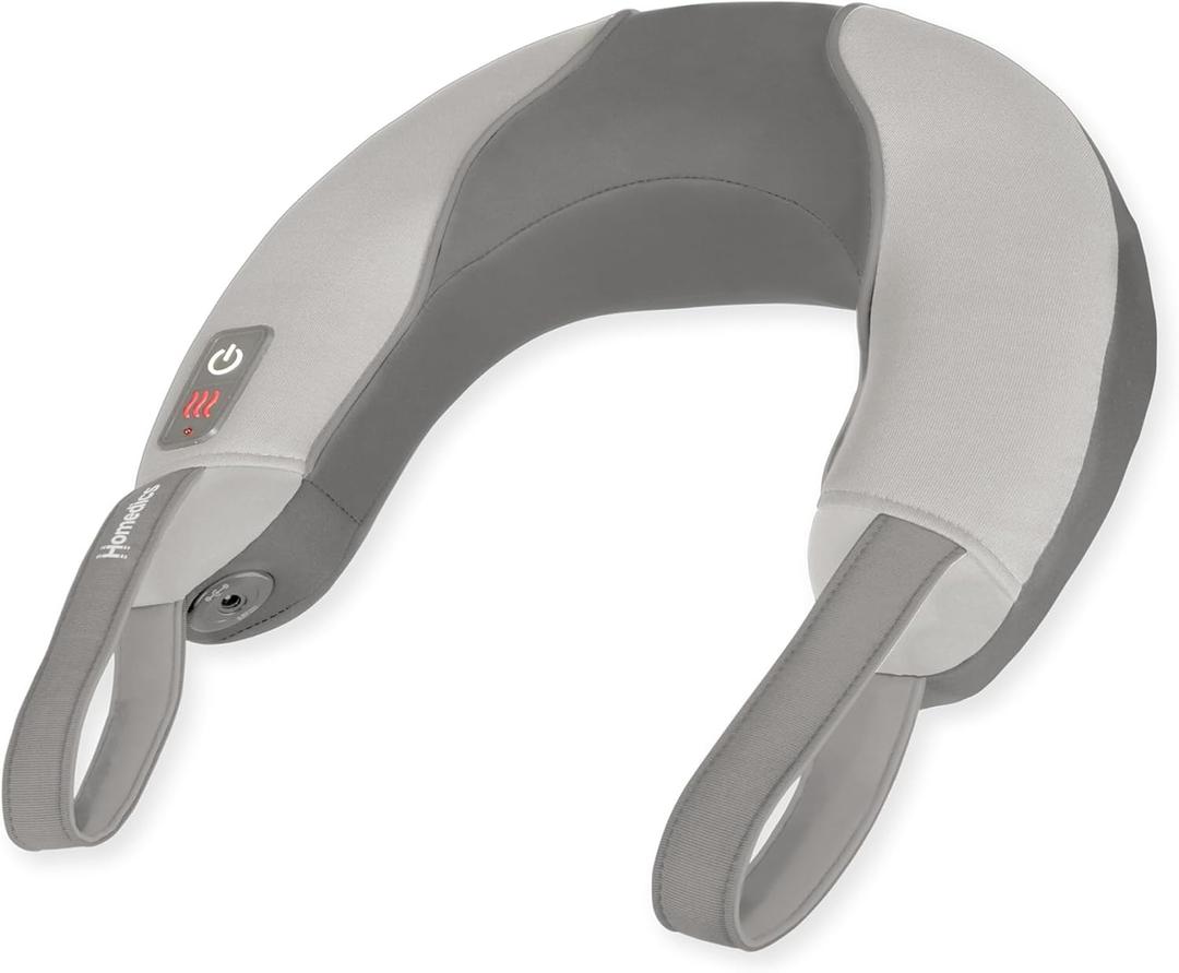 Homedics Pro Therapy Vibration Neck Massager with Heat  Soft Foam, Vibration Massage, Plus Soothing Heat and Choice of 2 Speeds, Pull Tighter to Increase Intensity, Tan