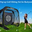Gagalileo Pop Up Golf Practice Net: 6X6X3FT Hitting Cage with Target Easy Set Up for Backyard Garage Training for Driving Chipping Swing Beginners Enthusiasts