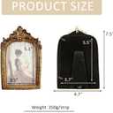 Antique 3.5X5.5 Picture Frame Vintage Designs with Resin and HD Glass, Table Top Display and Wall Hanging Home Decor (Golden Arch)
