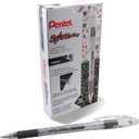 Pentel Sparkle Pop Metallic Gel Pen, (1.0mm) Bold Line, Black/Red Ink, Box of Pens (K91-DA)