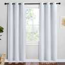 NICETOWN Room Darkening Draperies Curtains Panels, Greyish White, 2 Panels, 42 by 78, Window Treatment Thermal Insulated Grommet Room Darkening Curtains/Drapes for Bedroom