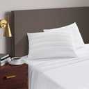 Cooling Quilted Hypoallergenic Soft/Medium Bed Pillows for Side, Stomach or Back Sleepers (2 Pack)