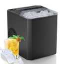 Smug Countertop Ice Maker,9 Cubes in 6 Mins,26lbs in 24Hrs,2 Sizes of Bullet Ice,Auto-Cleaning,Portable Ice Machine with Handle,Basket and Scoop for Home Kitchen,Party and Camping(Elegant Black)