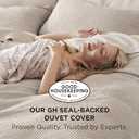 Bedsure Cotton Duvet Cover King - 100% Cotton Waffle Weave Linen Color Duvet Cover, GentleSoft and Breathable King Bedding Set for All Season, 3 Pieces, 104"x90"