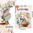 3 x Welcome Easter Garden Flag Seasonal Garden Flags Easter egg bunny garden flag Flower rabbit easter garden flag 12x18 double sided outdoor Welcome Yard Outdoor Flag
