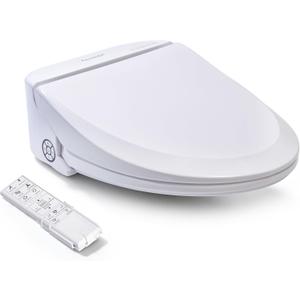 Bidet Toilet Seat 102DS-W, Round, Electronic Heated Seat with Unlimited Warm Water for Home Bathroom, Remote Control, Turbo Wash & Dryer, Night Light, Easy Install - Perfect for Family Use