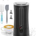 Milk Frother, 4-in-1 Milk Steamer and Frother, 8.1oz/240ml Automatic Warm and Cold Foam Maker, Auto Shut-Off Frother for Coffee, Latte, Cappuccino, Macchiato (Black)