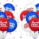 Open House Signs for Real Estate 18 PCS 12 Inch Latex Balloons - Agent Supplies for Outside Business (Red Blue White)