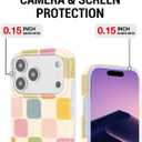 Compatible with iPhone 17 Pro Case, Trendy Cute Colorful Checkered Girly Soft Slim TPU Shockproof Aesthetic Protective Phone Case Cover for Women Girls 6.3"