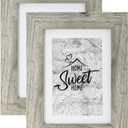 Califortree Grey 5x7 Picture Frame - Display Photos 4x6 with Mat or 5x7 Without Mat, Wall Mounting or Tabletop Display - Set of 2 (Gray)