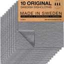 SUPERSCANDI 10 Pack Swedish Dishcloths for Kitchen - 100% Biodegradable & Compostable Reusable Paper Towels Washable, Food-Safe & Without Plastic - Dish Rags Suitable for Any Surface, Grey