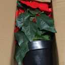 Poinsettia Plants Artificial 9 Heads 14 Inch Fake Poinsettias Christmas Flowers in Pot for Home Porch Office Indoor Outdoor Christmas Winter Decorations Red (1PC)