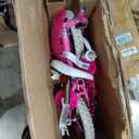 Huffy Disney Princess 12" Pink Girls' Bike, Ideal for Ages 3-5 Years Old, Removable Training Wheels, Sturdy and Durable, Heart Shaped Basket, Shimmering Streamers, Adjustable Comfort