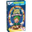 Lucky Charms Smores Breakfast Cereal with Marshmallows, Family Size, 18 OZ, BB Date: 11/26/2025