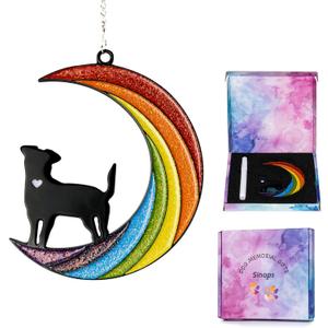 Sinops Metal Rainbow Bridge Dog Memorial Gifts, Loss of Dog Sympathy Gifts, Pet Memorial Gifts for Lost Dogs, Passing Away Memory Ornaments for Dog Lovers, Pet Bereavement Gifts for Window Hanging