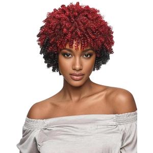 QUEENTAS 6 Packs Short Crochet Hair for Black Women 20inch 6MM Small Curly Tapered Cut Yanky Twist Prelooped Synthetic Crochet Hair Extensions Braids Ringlet Wand Jerry Curl(Burgundy/#99J/#BUG)