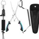 Fishing Gear Set,Long Nose Stainless Steel Fishing Pliers 8.5",Fishing Pliers and Gripper Set,Fish Lip Gripper,Telescopic Lanyard & Sheaths,Fishing Tool Flyfishing Gear Ice Fishing Gear