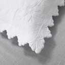 vctops 2-Piece Embroidered Cotton Quilted Pillow Shams Vintage Floral Decorative Pillow Covers Boho Pillow Cases Queen Size, White B