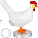 Yellowxianqi Upgraded Chicken Egg lamp,Funny Resin Chicken Egg Night Light,3D LED Egg Table Lamp with Longer USB Cable and Switch Buttons for White Elephant,Christmas,Easter
