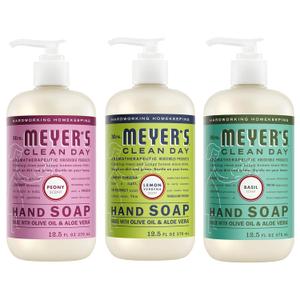 Mrs. MEYER'S CLEAN DAY Liquid Hand Soap Variety Pack 12.5 OZ Each, 3 Count (Lemon Verbena + Basil + Peony)