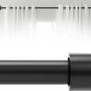 Black Curtain Rods for Windows 30 to 72 Inch(2.6-6 Feet), End Cap Style Adjustable 1 Inch Heavy Duty Outdoor/Indoor Modern Drapery Pole