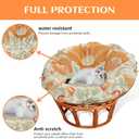 Papasan Cushion Cover Only, Water Resistant Papasan Chair Cushion Cover for Outdoor lndoor,Skin-Friendly Soft Machine Washable Unfading Zippered Cover (Sunflower Pattern, 50in)