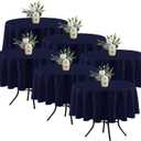 Fitable 6 Pack Navy Round Table Clothes - 70 Inches in Diameter - Stain Resistant and Washable Tablecloths, Polyester Fabric Table Covers for Wedding, Party, Banquet, Gathering